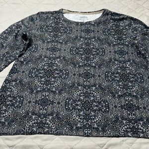 Croft & Barrow Black and White Patterned Top
